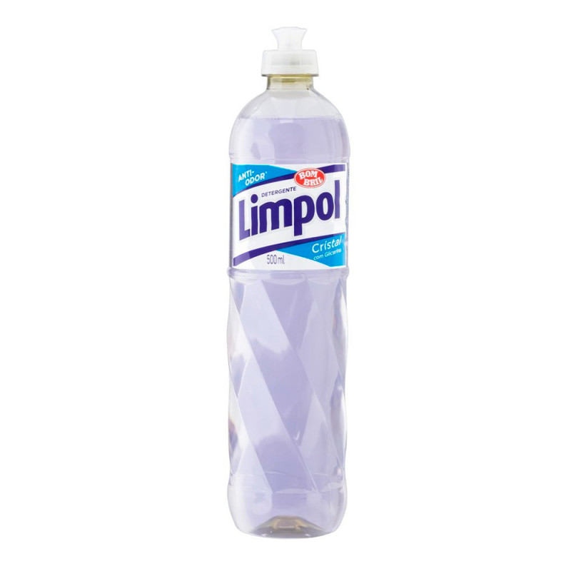 LAVA-LOUÇAS LÍQUIDO LIMPOL 500ML CRISTAL - CX COM 24 UN
