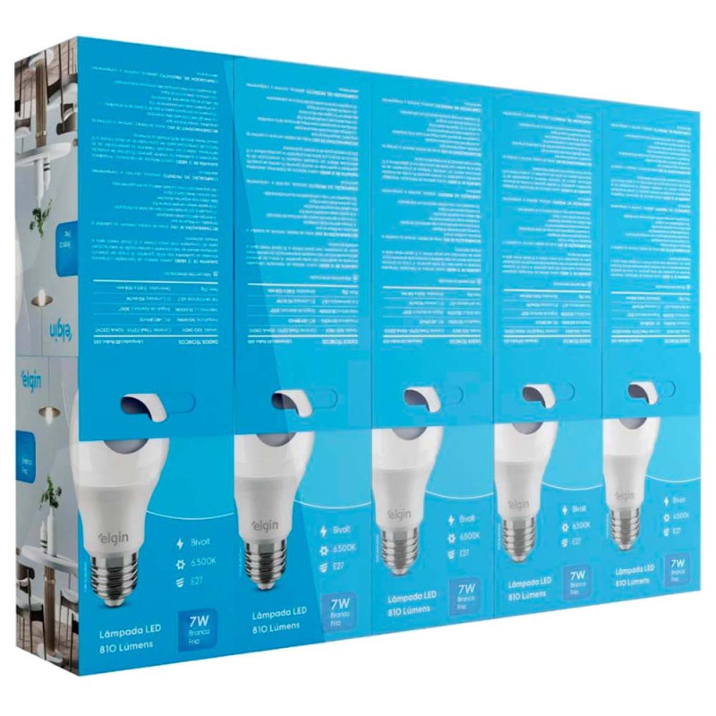 LÂMPADA BULBO LED ELGIN BIVOLT 7W - PC COM 10 UN