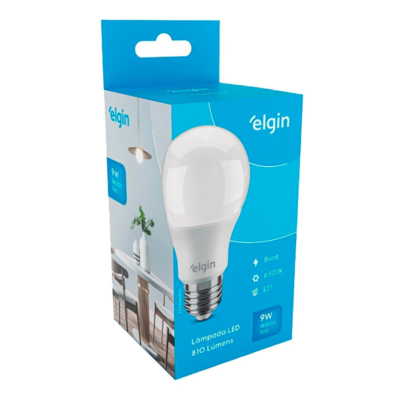 LÂMPADA BULBO LED ELGIN BIVOLT 9W - PC COM 10 UN