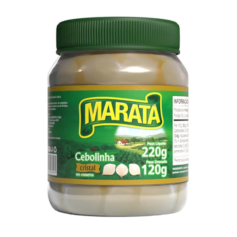 CEBOLINHA CRISTAL MARATÁ 220GR POTE - CX COM 12 PT