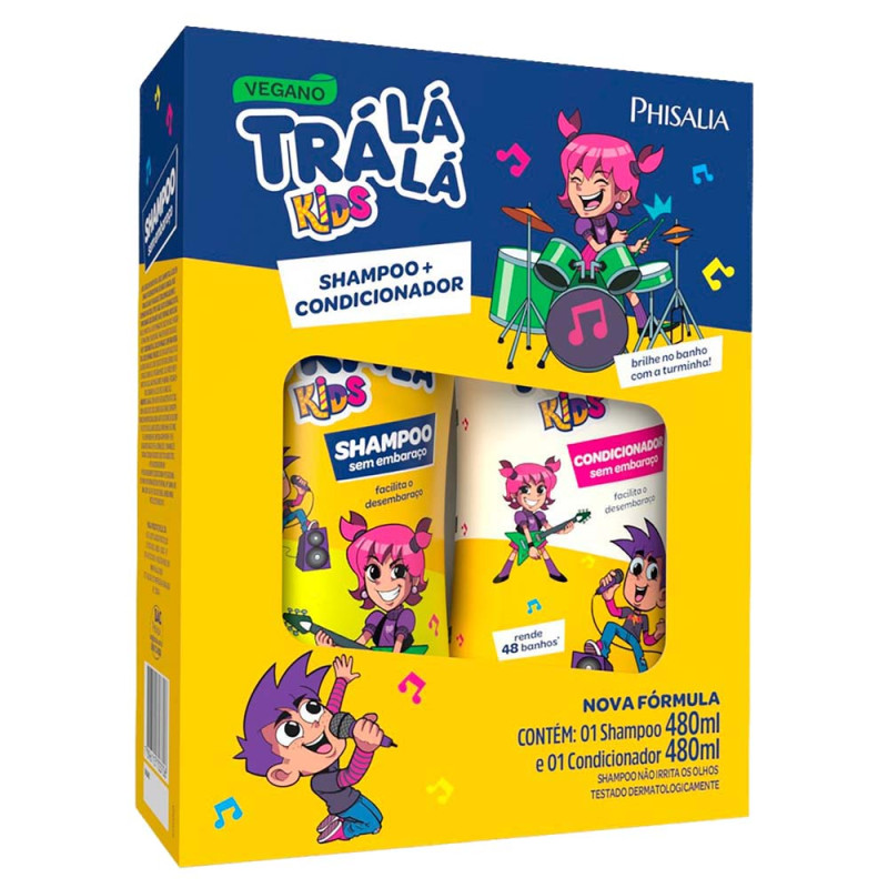 KIT SHAMPOO + CONDICIONADOR TRÁLÁLÁ KIDS 480ML SEM EMBARACO - UNIDADE 