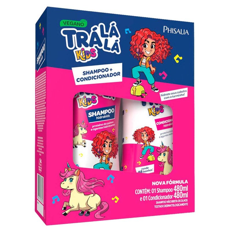 KIT SHAMPOO + CONDICIONADOR TRÁLÁLÁ KIDS 480ML HIDRA KIDS - UNIDADE 