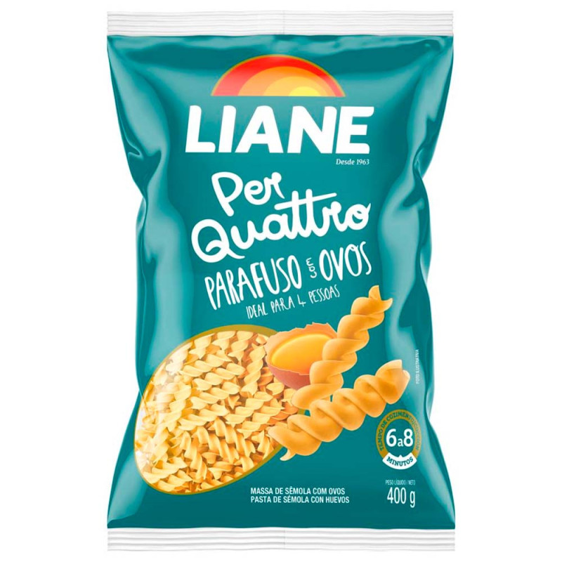 MACARRÃO LIANE 400GR PARAFUSO - FD COM 30 PC