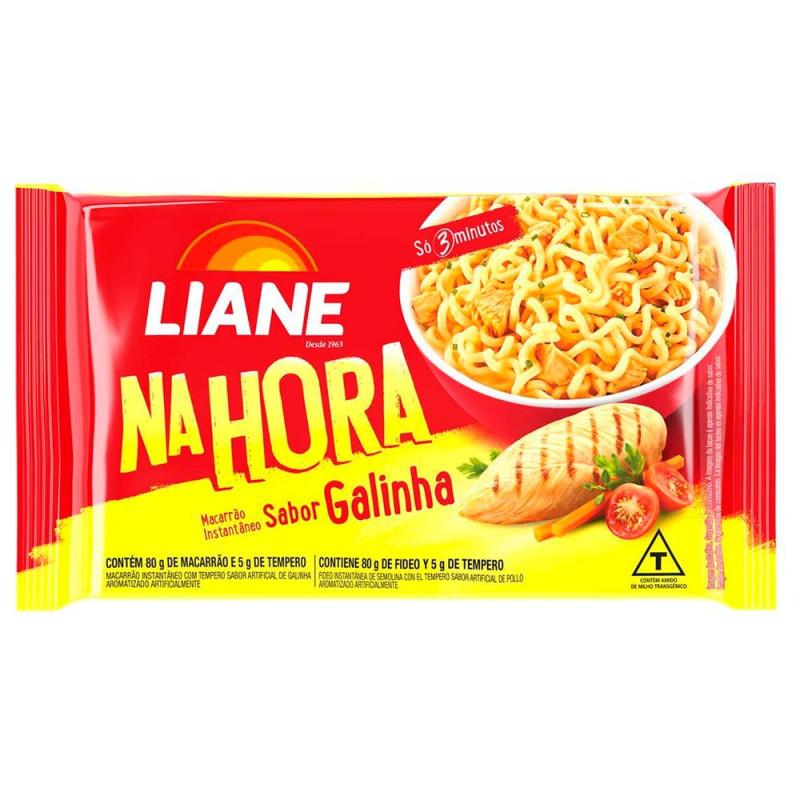 MACARRÃO INSTANTÃNEO LIANE 85GR GALINHA - CX COM 50 UN
