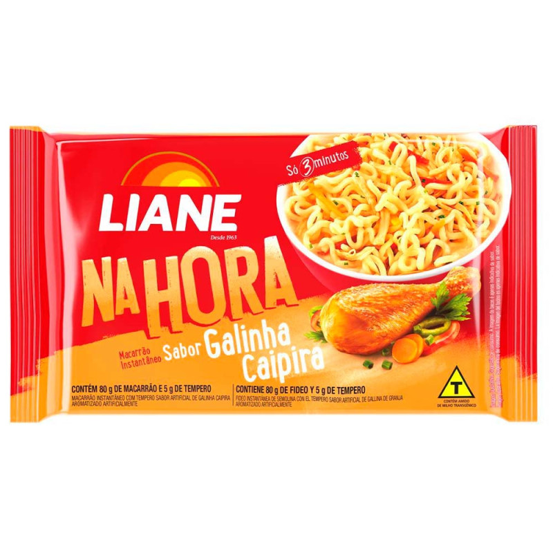 MACARRÃO INSTANTÃNEO LIANE 85GR GALINHA CAIPIRA - CX COM 50 UN