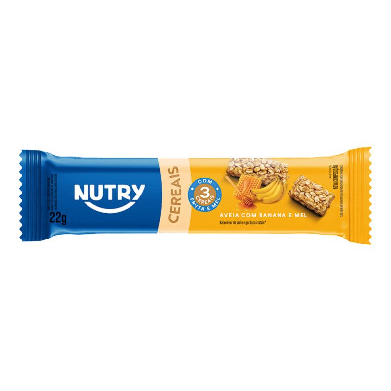 BARRA DE CEREAL NUTRY 22GR AVEIA COM BANANA E MEL - DP COM 24 UN