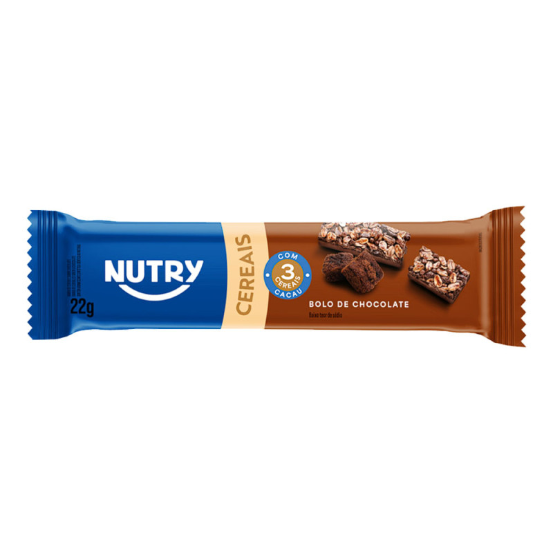 BARRA DE CEREAL NUTRY 22GR BOLO DE CHOCOLATE - DP COM 24 UN