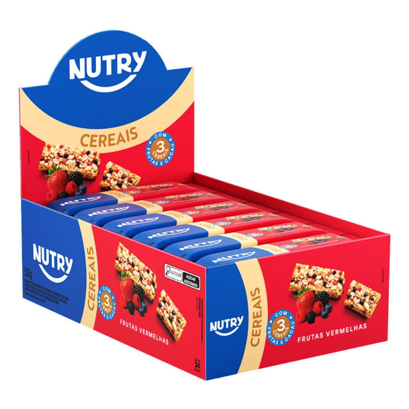 BARRA DE CEREAL NUTRY 22GR FRUTAS VERMELHAS - DP COM 24 UN