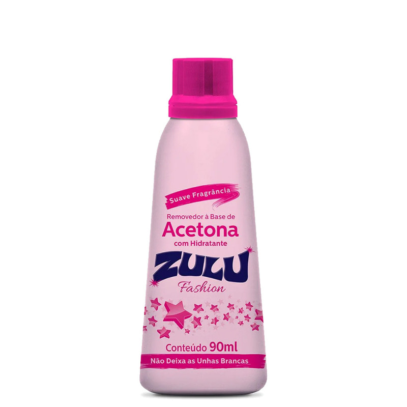 REMOVEDOR À BASE DE ACETONA ZULU 90ML FASHION - CX COM 24 UN