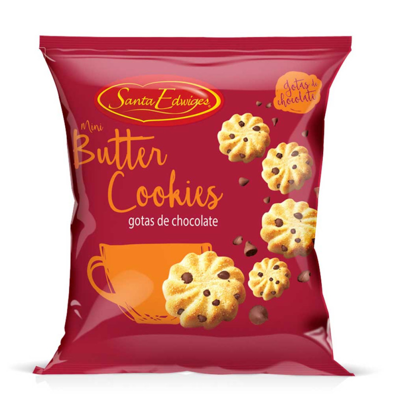 BISCOITO COOKIES SANTA EDWIGES 90GR GOTAS DE CHOCOLATE - CX COM 40 PC