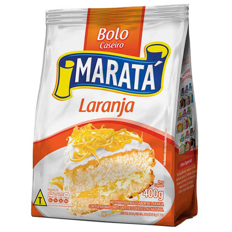 MISTURA P/ BOLO MARATÁ 400GR LARANJA - CX COM 12 UN
