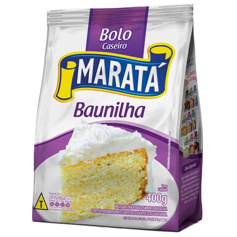 MISTURA P/ BOLO MARATÁ 400GR BAUNILHA - CX COM 12 UN