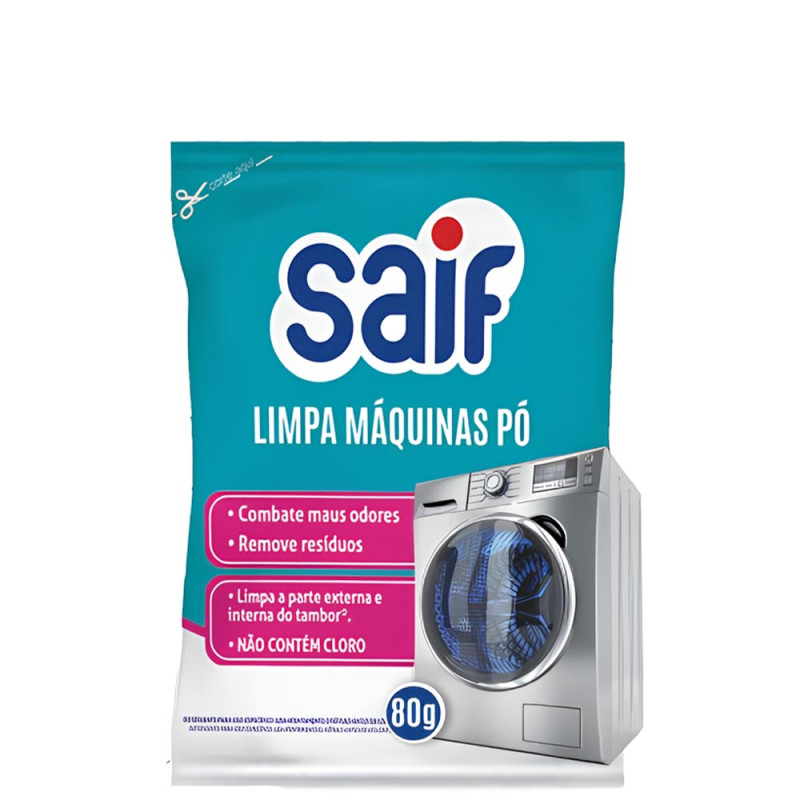LIMPA MÁQUINA EM PÓ SAIF 80GR - CX COM 16 UN