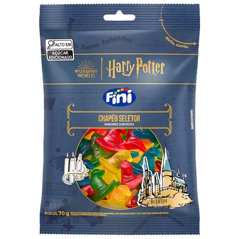 BALA DE GELATINA FINI HARRY POTTER 70GR CHAPÉU SELETOR - CX COM 12 UN