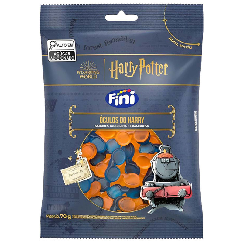 BALA DE GELATINA FINI HARRY POTTER 70GR ÓCULOS DO HARRY - CX COM 12 UN