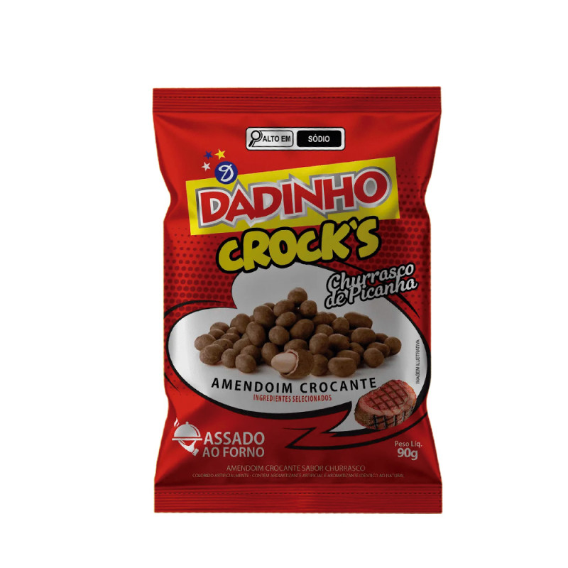 AMENDOIM DADINHO CROCK'S 90GR CHURRASCO DE PICANHA - CX COM 24 UN