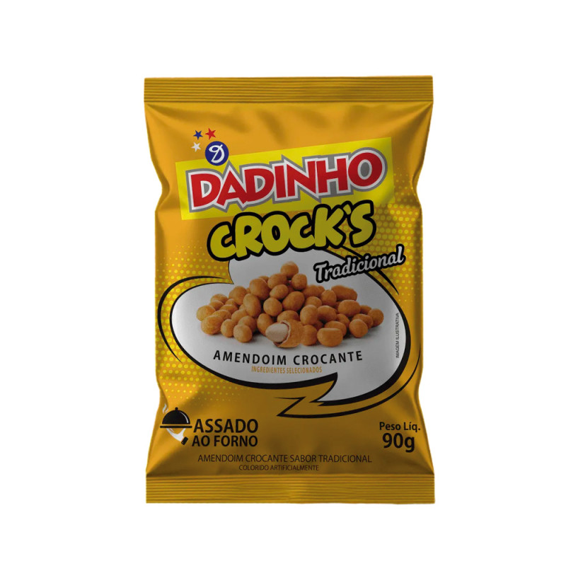 AMENDOIM DADINHO CROCK'S 90GR TRADICIONAL - CX COM 24 UN