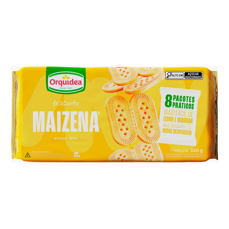 BISCOITO ORQUÍDEA 320GR MAIZENA - CX COM 22 UN