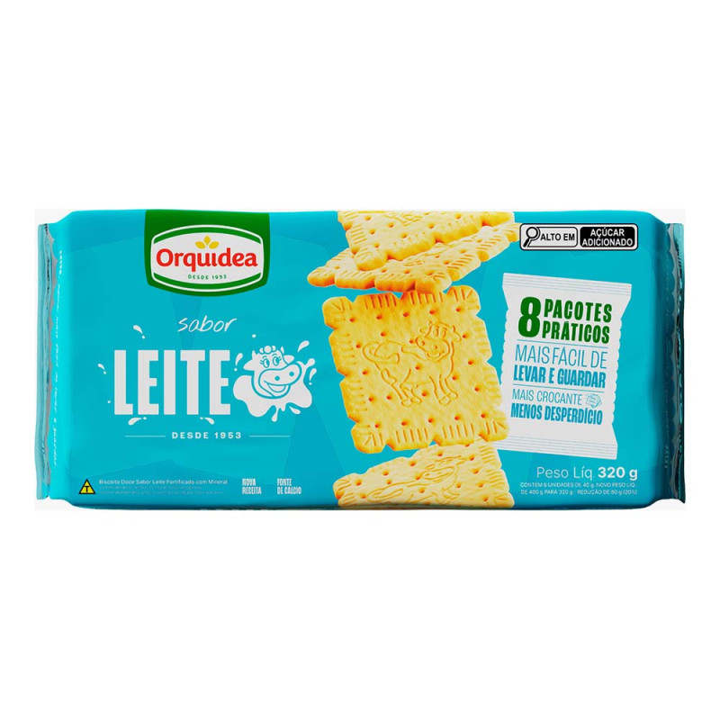 BISCOITO ORQUÍDEA 320GR LEITE - CX COM 22 UN