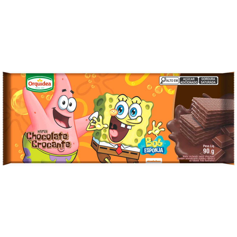 BISCOITO WAFER ORQUÍDEA 90GR CHOCOLATE CROCANTE - CX COM 50 UN