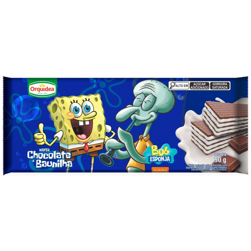 BISCOITO WAFER ORQUÍDEA 90GR CHOCOLATE E BAUNILHA - CX COM 50 UN