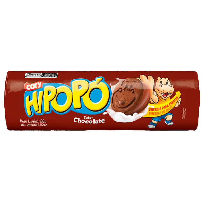 BISCOITO RECHEADO HIPOPÓ CORY 100GR CHOCOLATE - CX COM 30 UN