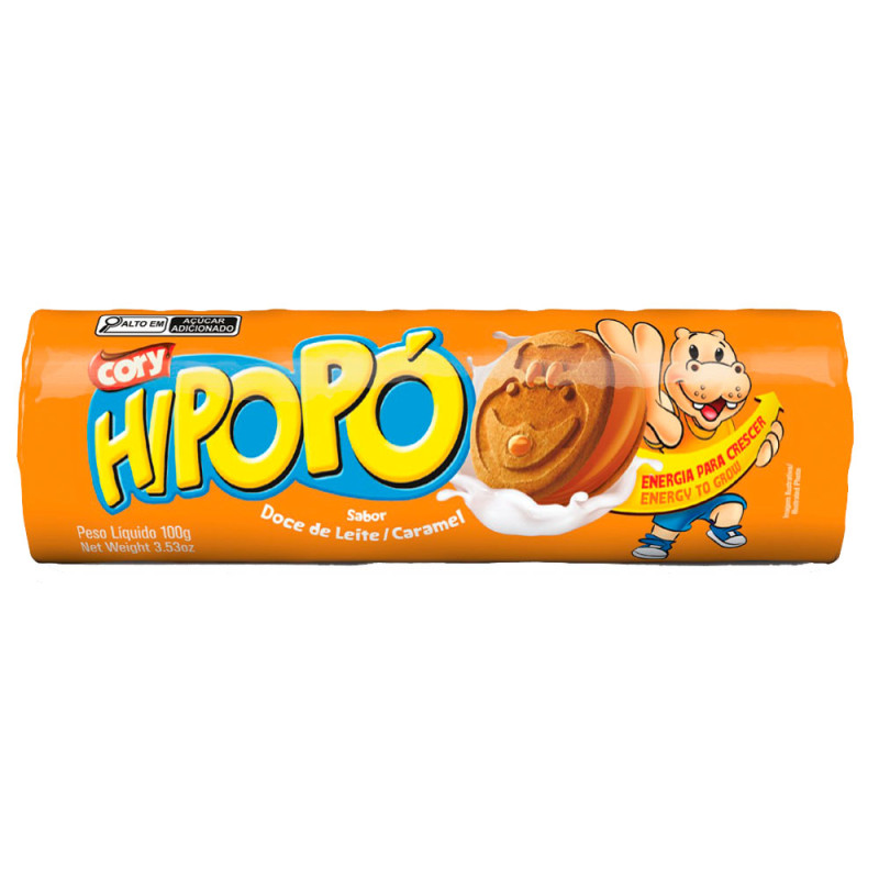 BISCOITO RECHEADO HIPOPÓ CORY 100GR DOCE DE LEITE - CX COM 30 UN