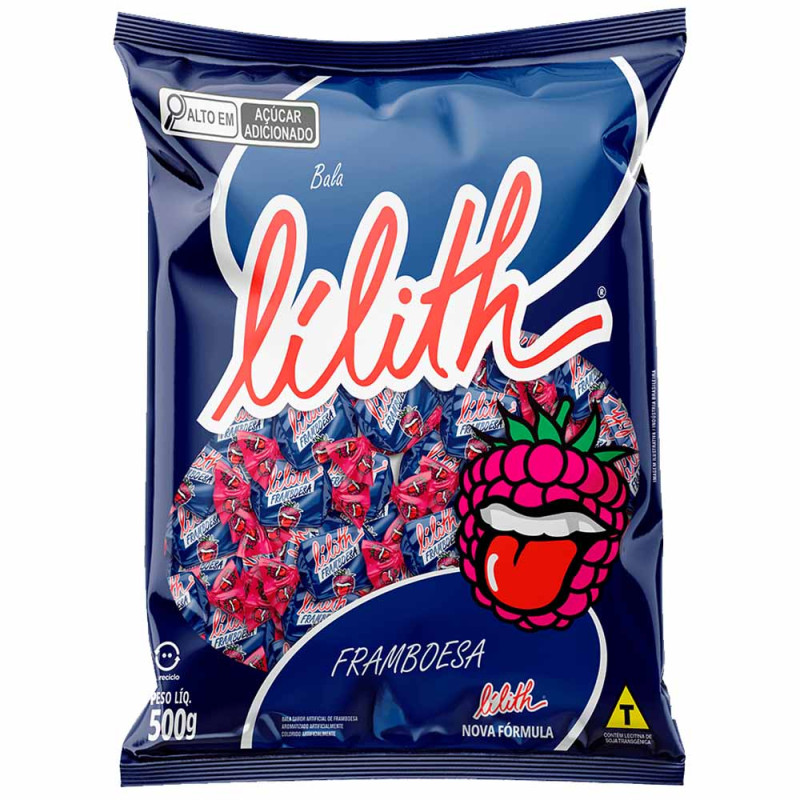 BALA MASTIGÁVEL LÍLITH FRAMBOESA 500GR - UNIDADE 