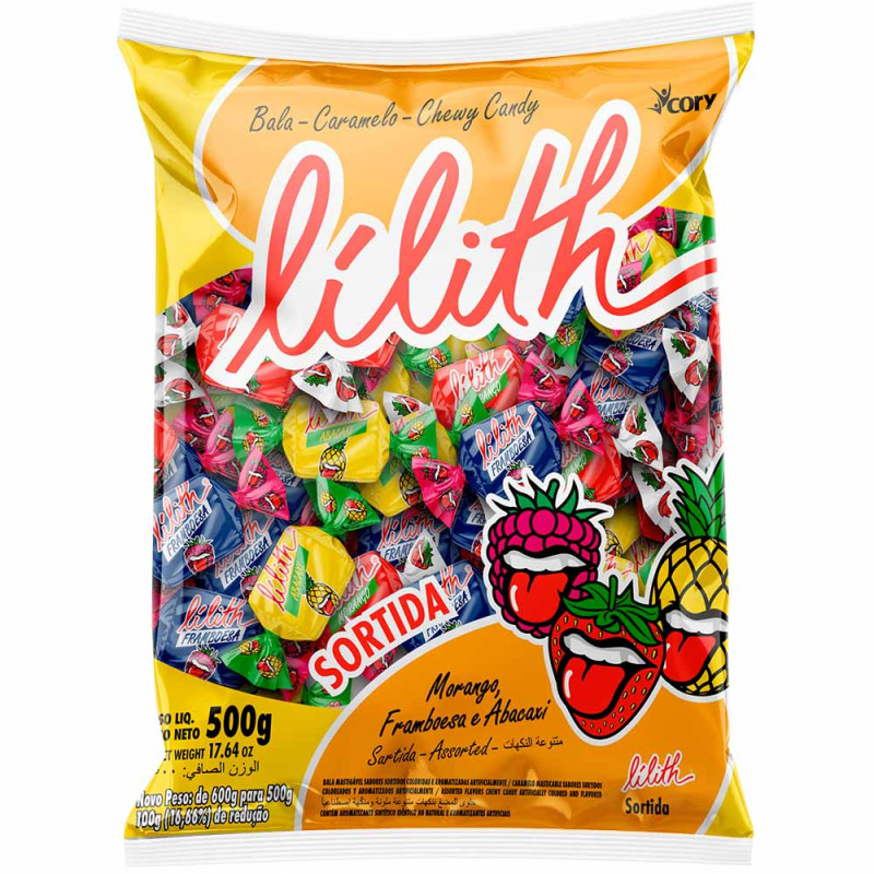 BALA MASTIGÁVEL LÍLITH SORTIDAS 500GR - UNIDADE