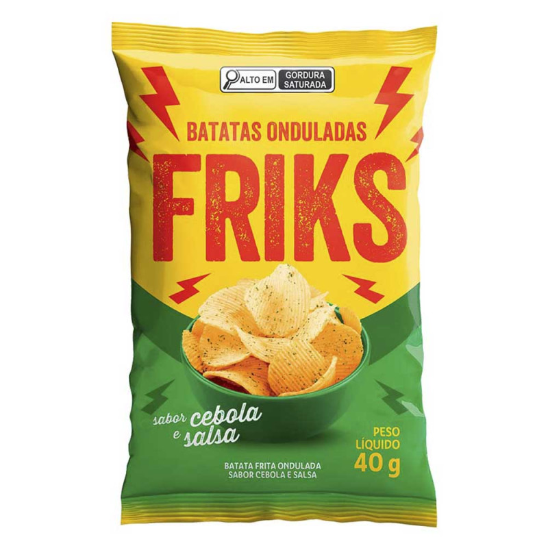 BATATA ONDULADA FRIKS LOBITS 40GR CEBOLA - CX COM 20 PC