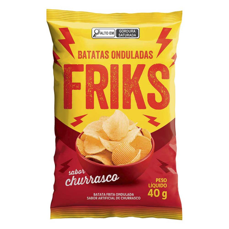 BATATA ONDULADA FRIKS LOBITS 40GR CHURRASCO - CX COM 20 PC