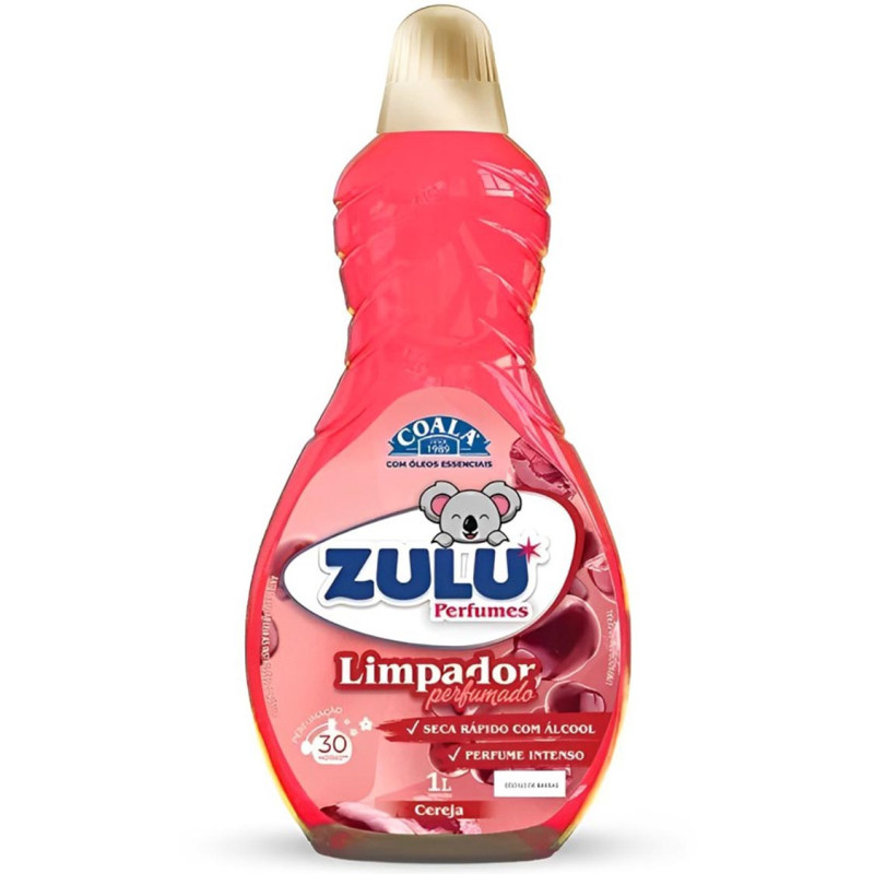 LIMPADOR PERFUMADO COALA ZULU 1 LITRO CEREJA - CX COM 12 UN