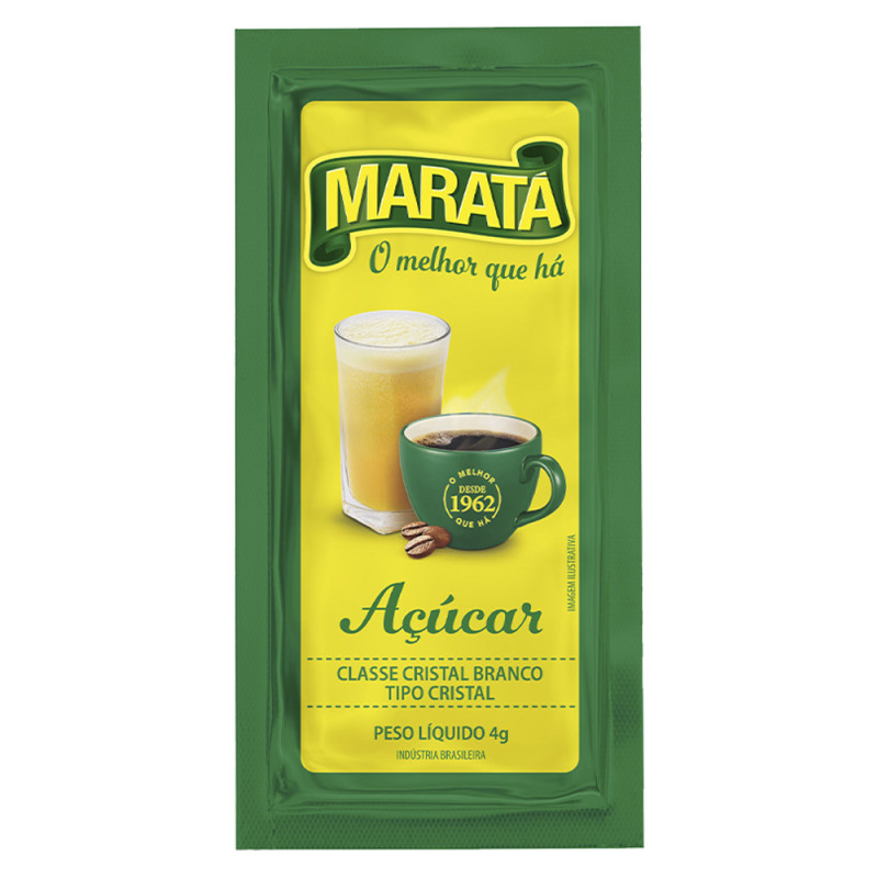AÇÚCAR CRISTAL BRANCO MARATÁ 4GR SACHÊ - CX COM 400 SC