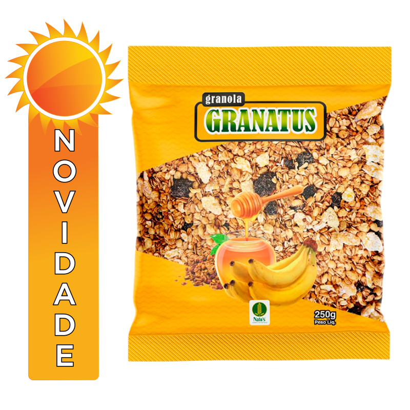 GRANOLA GRANATUS 250GR BANANA E MEL - CX COM 12 PC