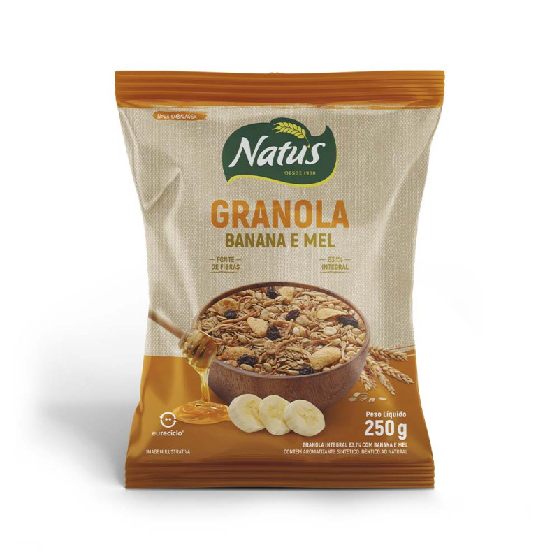 GRANOLA GRANATUS 250GR BANANA E MEL - CX COM 12 PC