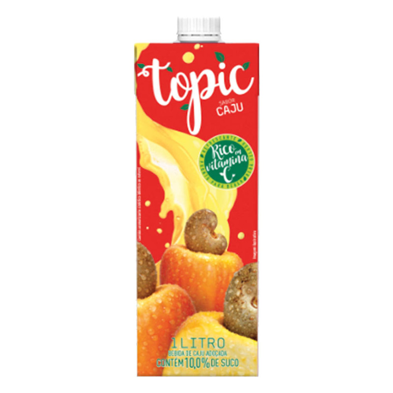 SUCO TOPIC 1 LITRO CAJU - CX COM 12 UN