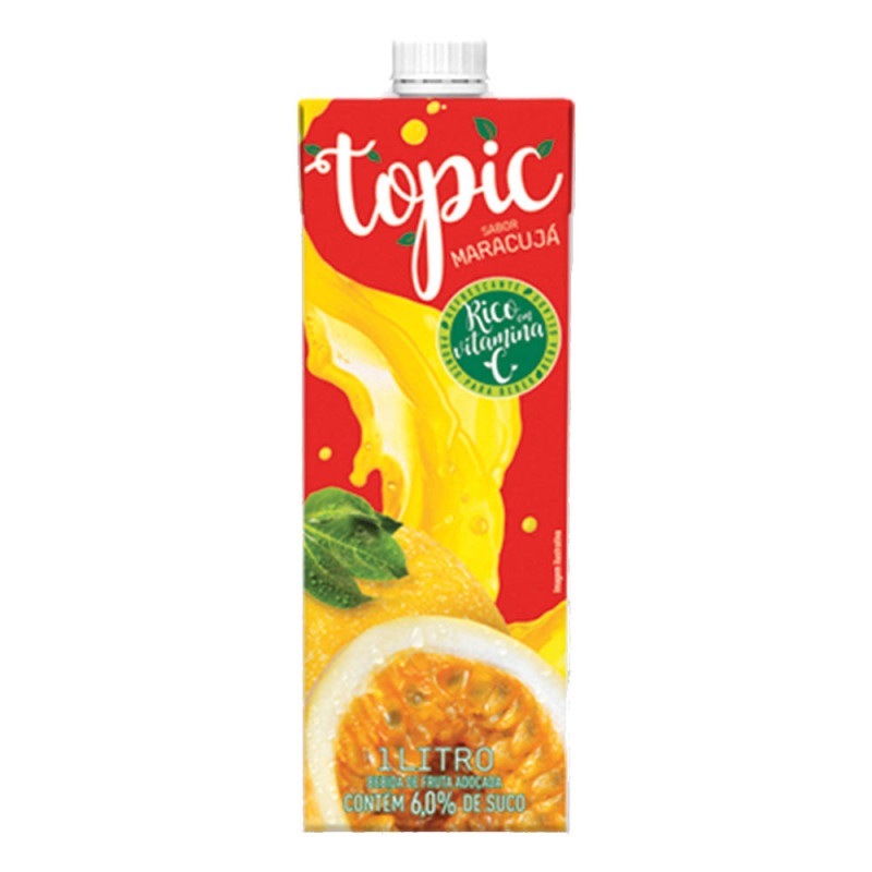 SUCO TOPIC 1 LITRO MARACUJÁ - CX COM 12 UN