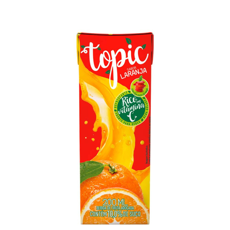 SUCO TOPIC 200ML LARANJA - CX COM 27 UN