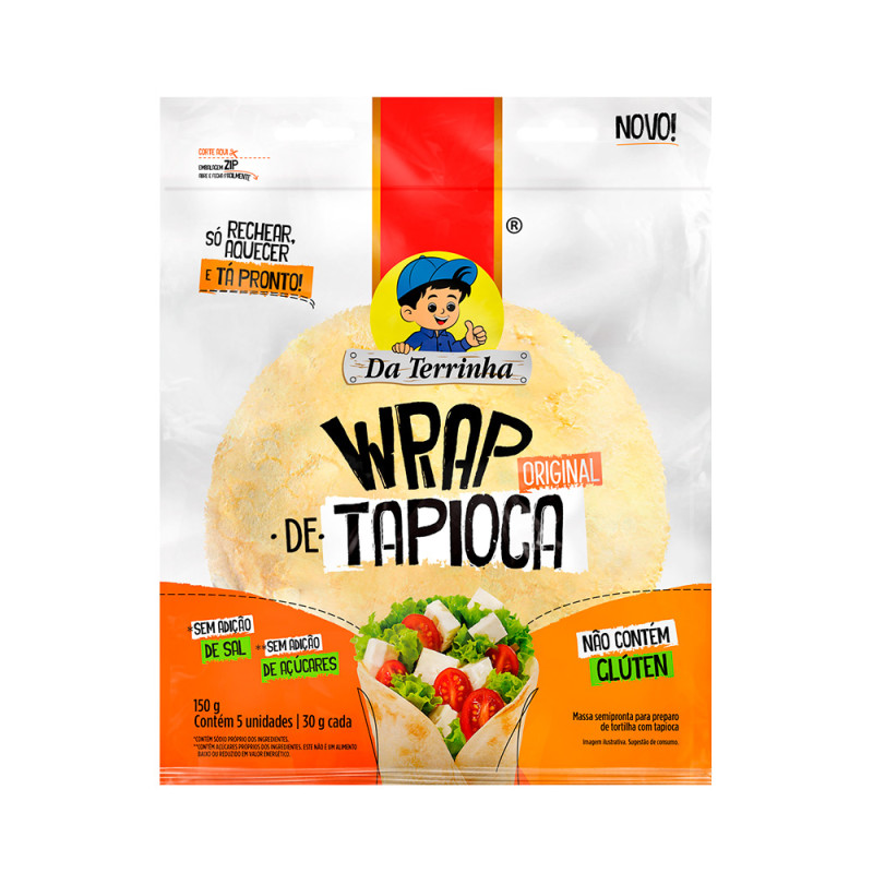 WRAP DE TAPIOCA DA TERRINHA 150GR C/ 5UN ORIGINAL - CX COM 12 PC