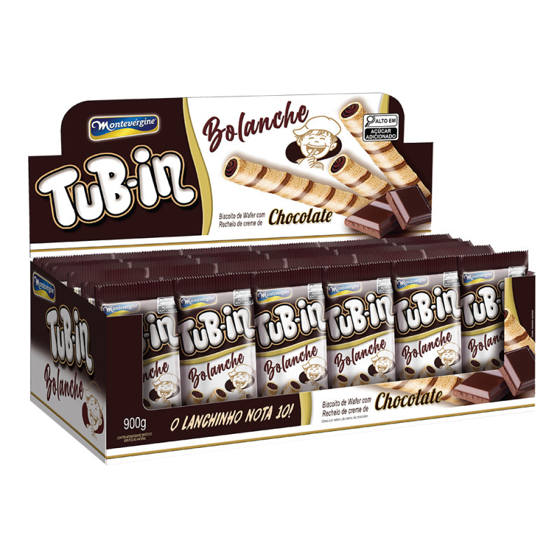 BISCOITO WAFER TUB-IN MONTEVERGINE 30GR CHOCOLATE - DP COM 30 UN