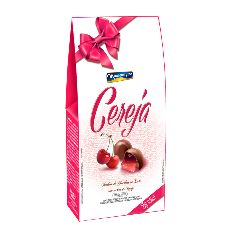 BOMBOM RECHEADO MONTEVERGINE 55GR LICOR DE CEREJA - CX COM 24 UN