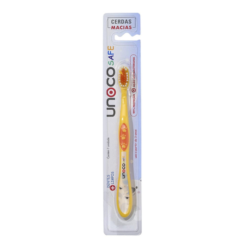 ESCOVA DENTAL INFANTIL UNOCO CERDAS MACIAS SAFE - PC COM 12 UN