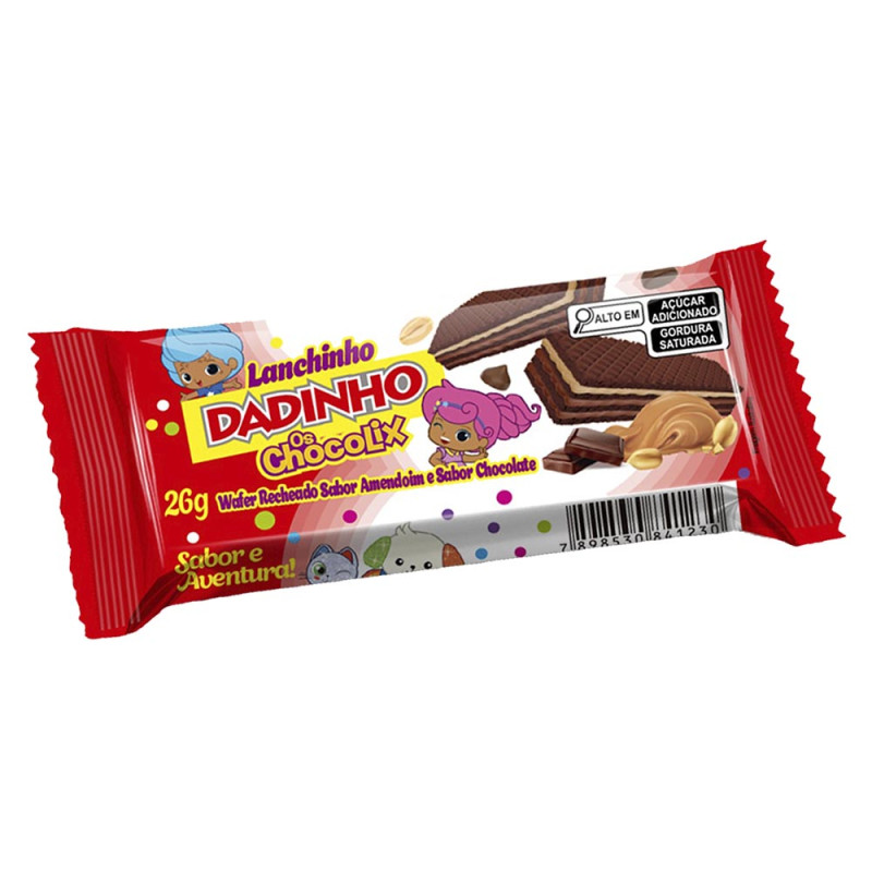 BISCOITO WAFER CHOCOLIX DADINHO 26GR DUO - DP COM 18 PC