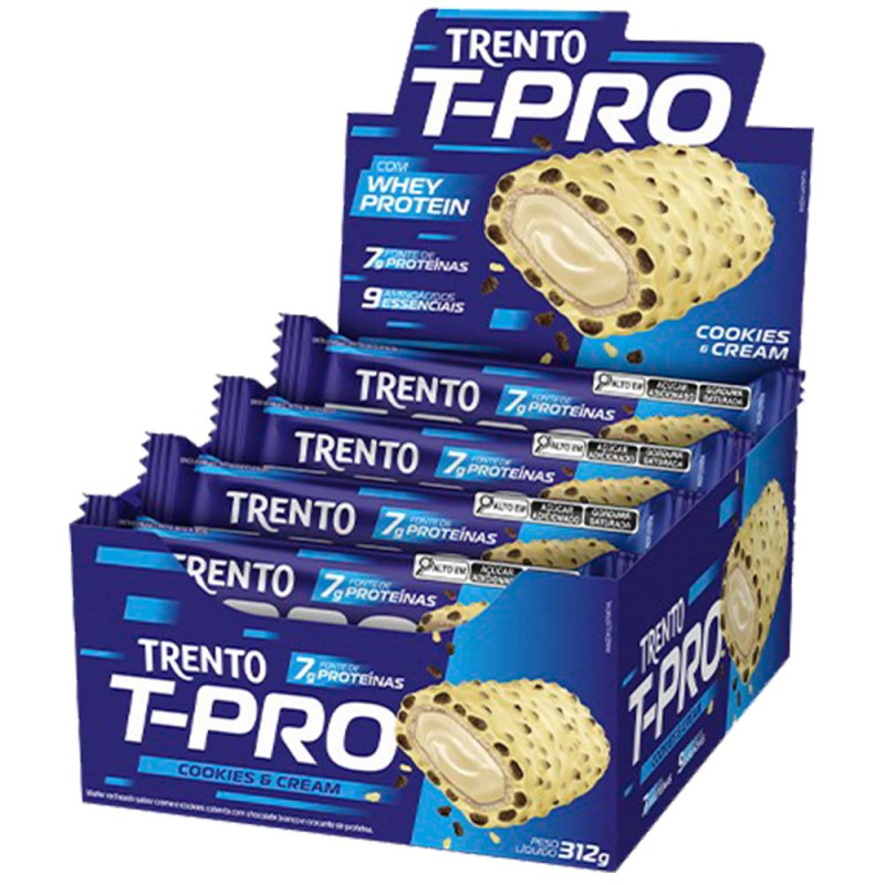 CHOCOLATE TRENTO PECCIN T-PRO 26GR COOKIES & CREAM - DP COM 12 UN