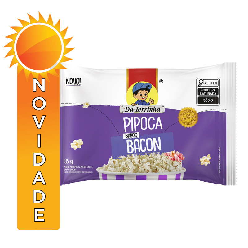 PIPOCA PARA MICRO-ONDAS DA TERRINHA 85GR BACON - CX COM 24 UN