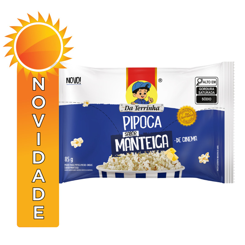 PIPOCA PARA MICRO-ONDAS DA TERRINHA 85GR MANTEIGA DE CINEMA - CX COM 24 UN