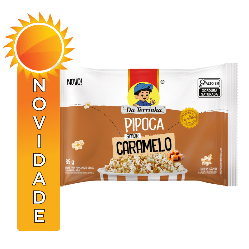 PIPOCA PARA MICRO-ONDAS DA TERRINHA 85GR CARAMELO - CX COM 24 UN