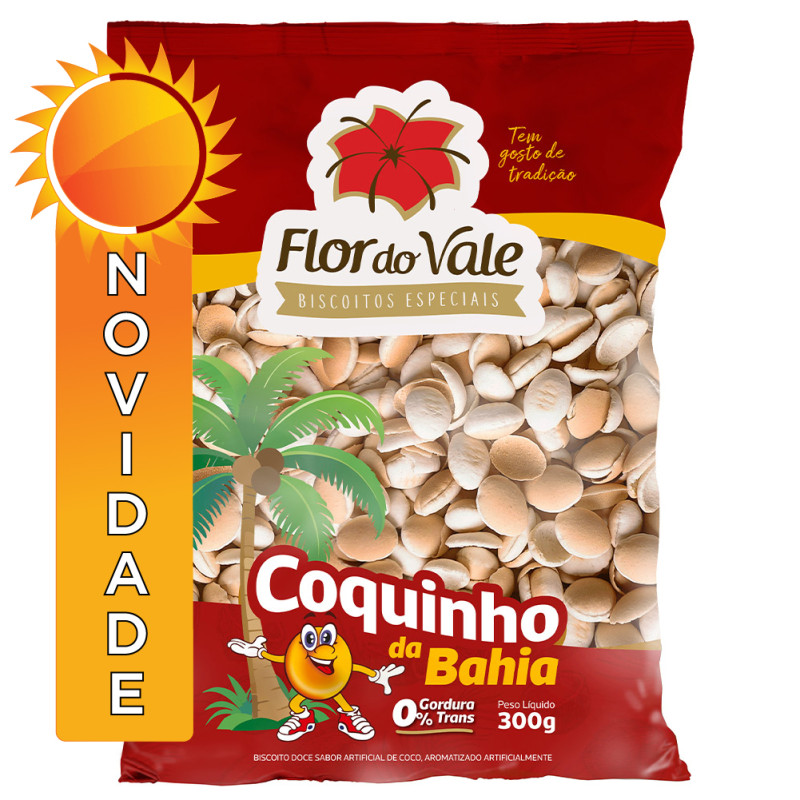 BISCOITO FLOR DO VALE 300GR COQUINHO DA BAHIA - CX COM 10 PC