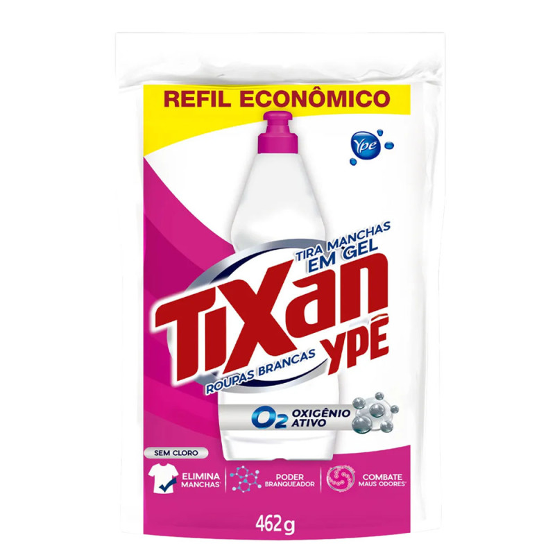 TIRA MANCHAS EM GEL TIXAN YPÊ REFIL 462GR ROUPAS BRANCAS - CX COM 12 SC