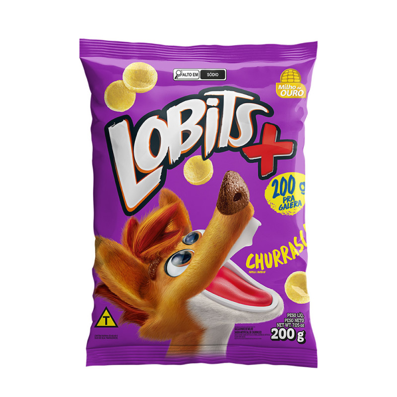 SALGADINHO LOBITS 200GR CHURRASCO - CX COM 12 PC